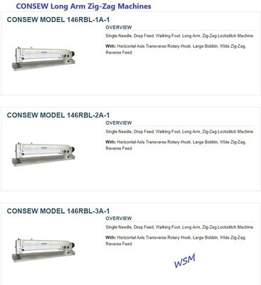 CONSEW Long Arm Zig-Zag Machines 146RBL