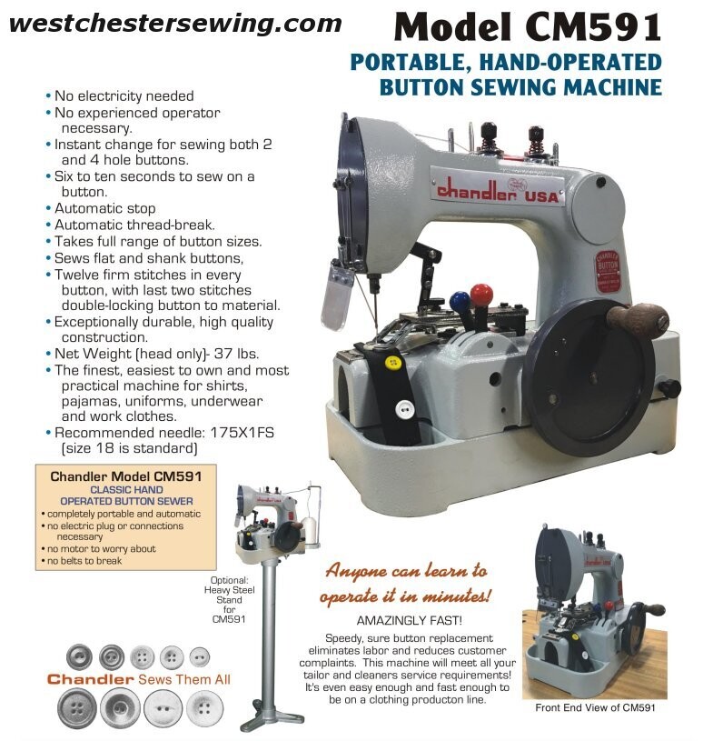Portable, Hand-Operated Button Sewing Machine