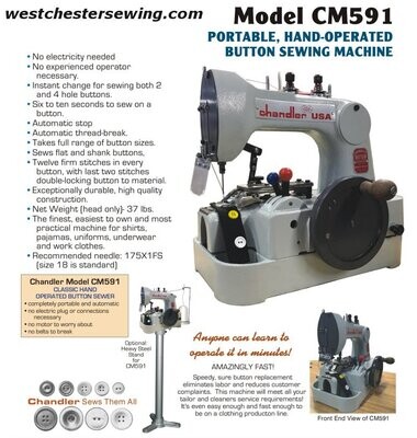 Portable, Hand-Operated Button Sewing Machine