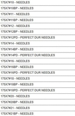 175x7 (TQx7) Button Sewer Needles ORGAN Sewing Machine Needles. Box of 100 Needles.