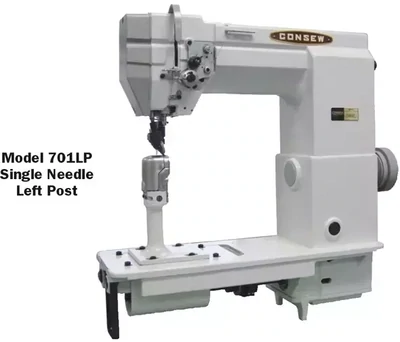 Consew 701 &amp; 701LP High Speed, 1 Needle, Post Bed, Drop Feed, Needle Feed Lockstitch Industrial Sewing Machine