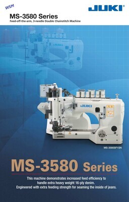 JUKI MS-3580 Series Feed-off-the-Arm 3 Needle Double Chainstitch Industrial Sewing Machine