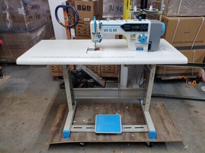 WSM A5-D4- Talking Single Needle Straight Stitch Lockstitch - Direct Drive, Auto Trimmer, Auto Foot Lift, Industrial Sewing Machine with LCD touch panel and Stand.