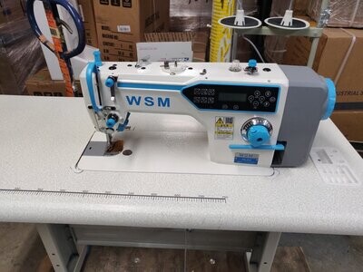 WSM A5-D4- Talking Single Needle Straight Stitch Lockstitch - Direct Drive, Auto Trimmer, Auto Foot Lift, Industrial Sewing Machine with LCD touch panel and Stand.