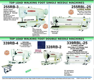 Walking Foot Top Load CONSEW Single Needle &amp; Double Needle Machines