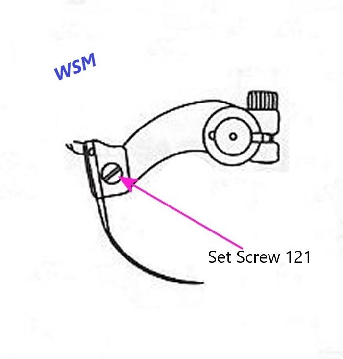 Needle Clamp Set Screw for Portable Blindstitch Machines.