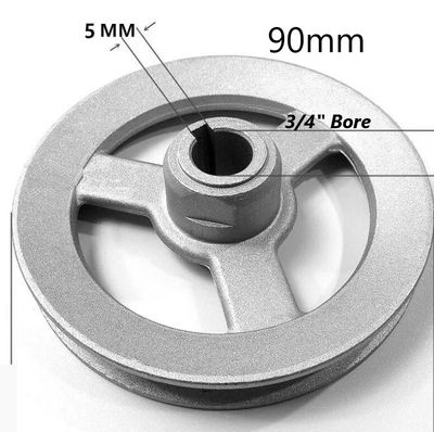 90mm 3/4&quot; Bore Sewing Machine Motor Aluminum Pulley