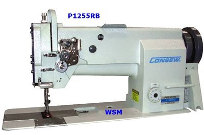 Consew P1255RB Heavy Duty Single Needle Upholstery Compound Walking Foot Industrial Sewing Machine with Table and Servo Motor