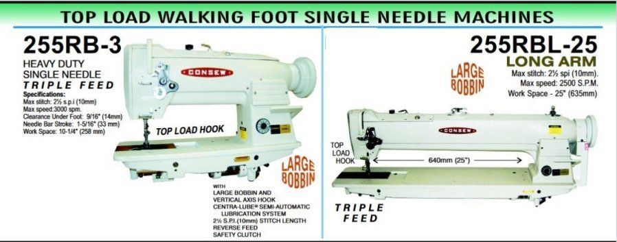 Walking Foot Top Load CONSEW Single Needle &amp; Double Needle Machines