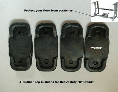 4pc Set, Non-Slip Rubber Leg Cushions for Industrial Sewing Machine K-Legs