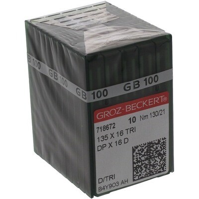 135X16 (DPx16) GROZ-BECKERT) Tri Point Needles 135x16Sewing Machine needles. Box of 100 Needles.