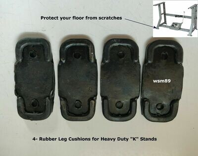 K Legs for Industrial Sewing Machines with Rubber Floor Cushions- Treadle Rod Set