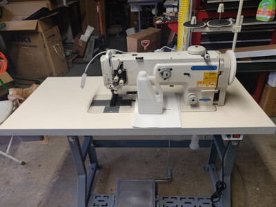 Consew P1510RB (14" Sewing Area) Single Needle Walking Foot Lockstitch Industrial Sewing Machine with Table and Servo Motor