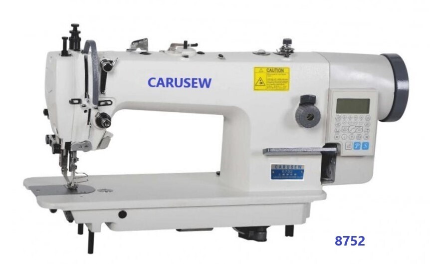 Computerized Walking Foot Single Needle Lockstitch Industrial Sewing Machine with Table and Built in Direct Drive Servo Motor.
