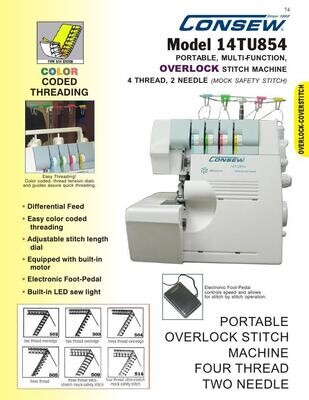 CONSEW 14TU854 Portable Overlock Machine