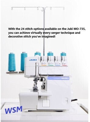 JUKI MO-735 a 2/3/4/5 Thread Overlock and Coverstitch Sewing Machine