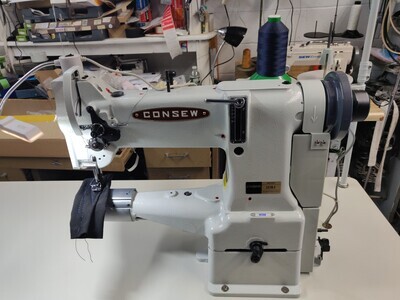 CONSEW 227R-2 Cylinder Arm, Single Needle, Drop Feed, Needle Feed, Walking Foot, Alternating Presser Feet, Lockstitch Industrial Sewing Machine