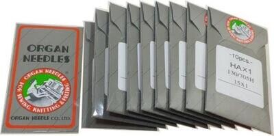 15x1 (HAx1) ORGAN Sewing Machine Needles for Many Home Sewing Machine Types. Sold in Package Quantities of: 100