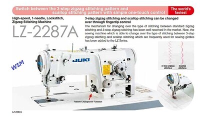 JUKI LZ-2280A High-Speed 1 Needle Lockstitch Zigzag Stitching Industrial Sewing Machine