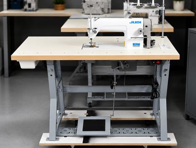 JUDI DDI-8700 High-Speed Single Needle Straight Lockstitch Industrial Sewing Machine with Table and Servo Motor - Free Shipping