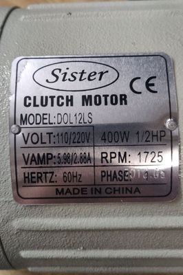Clutch Motor for BLINDSTITCH Sewing Machines 400W, 110V 1725RPM