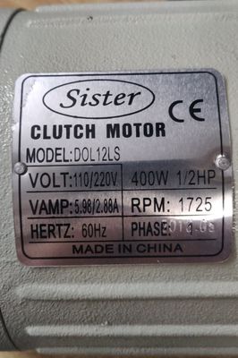 Clutch Motor for Industrial Walking Foot Sewing Machines 400W, 110V 1725 RPM