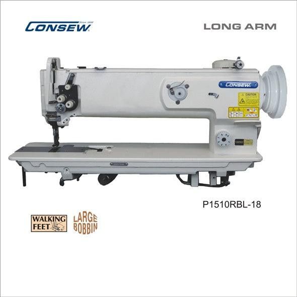 Consew P1510RB (18" Sewing Area) Single Needle Walking Foot Lockstitch Industrial Sewing Machine with Table and Servo Motor