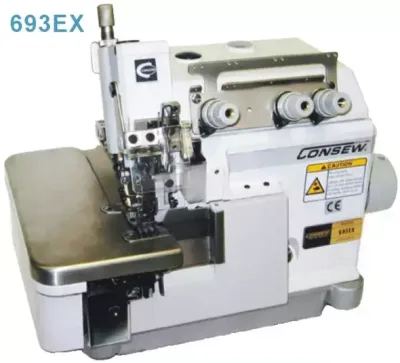 Consew 693EX High Speed Overlock Industrial Sewing Machine with Table and Servo Motor