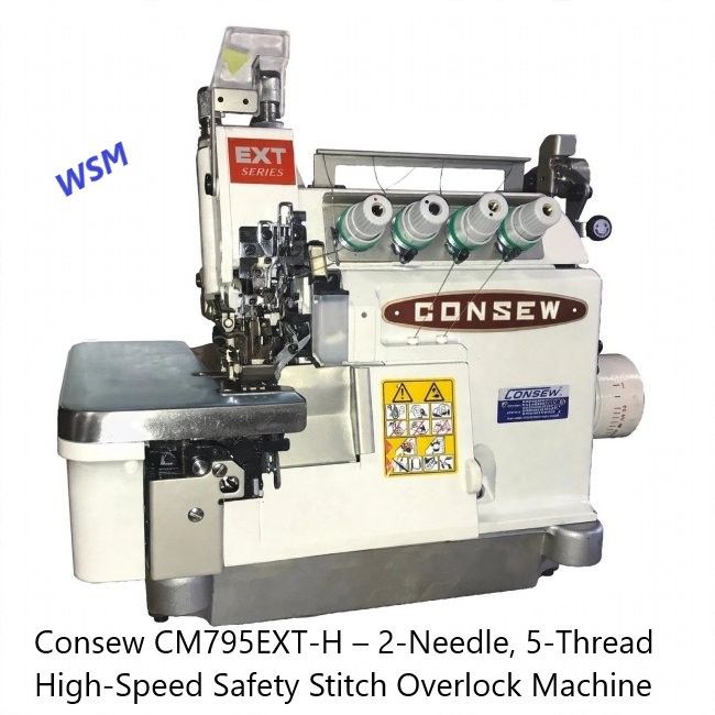 ​Consew CM795EXT-H – 2-Needle, 5-Thread High-Speed Safety Stitch Overlock Machine