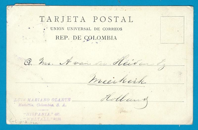 COLOMBIA PPC 1903 Medellin to Netherlands