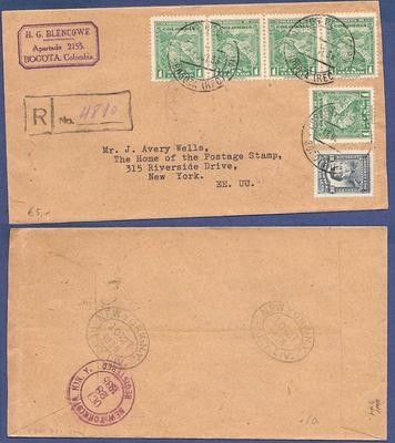COLOMBIA R cover 1935 Bogota to USA
