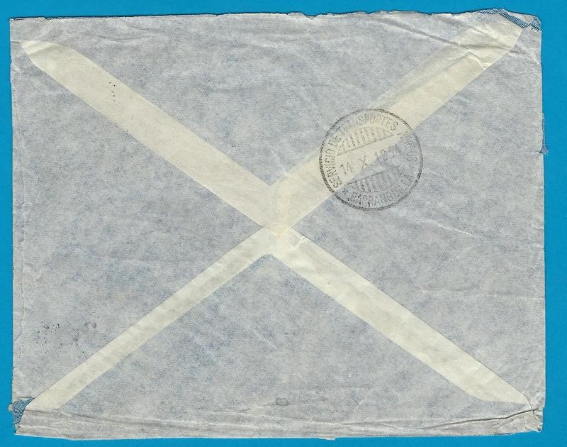 COLOMBIA air cover 1934 Cartagena to Netherlands