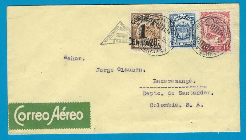 COLOMBIA First flight 1926 Puerto Wilches to Bucaramanga by Scadta