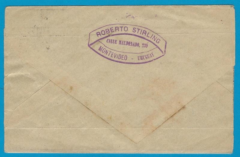 URUGUAY printed matter 1908 Ciudad Nuevo Al Sud to Belgium
