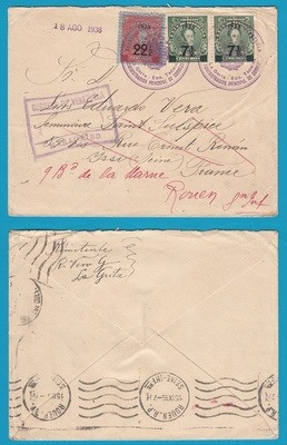 VENEZUELA R cover 1936 Maracaibo to France