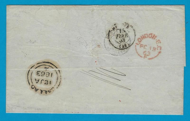 PERU cover sheet 1863 Lima to France