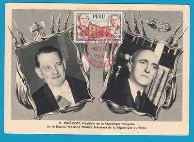 PERU maximum card 1957 Franch Exhibition in Lima