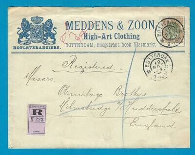 NEDERLAND R brief 1904 Rotterdam naar Engeland