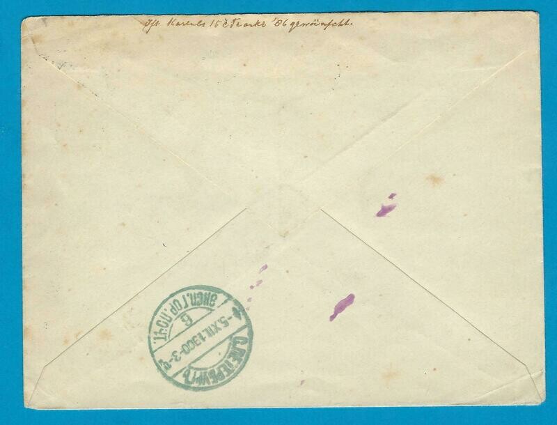 NEDERLAND envelop 1900 treinstempel Zwolle-Utrecht naar Rusland