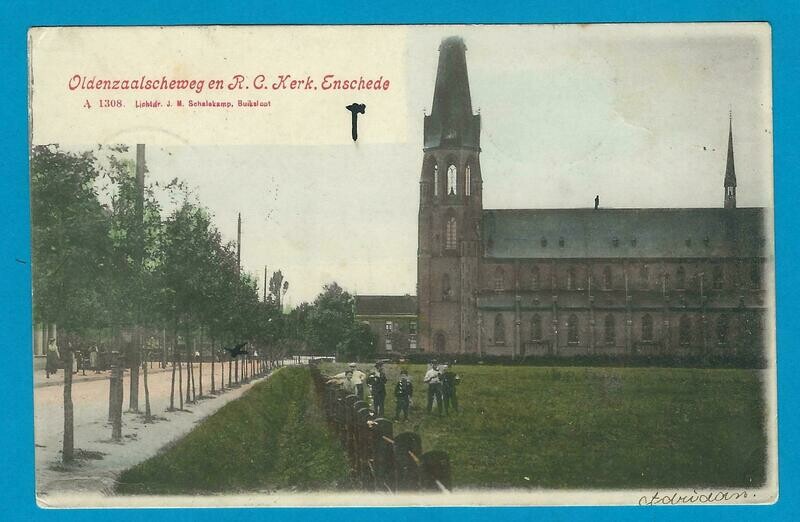 NEDERLAND prentbriefkaart 1905 Enschede beport Maastricht