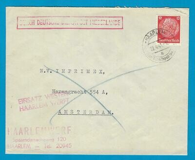 NEDERLAND Duitse Dienstpost 1941 Haarlem naar Amsterdam