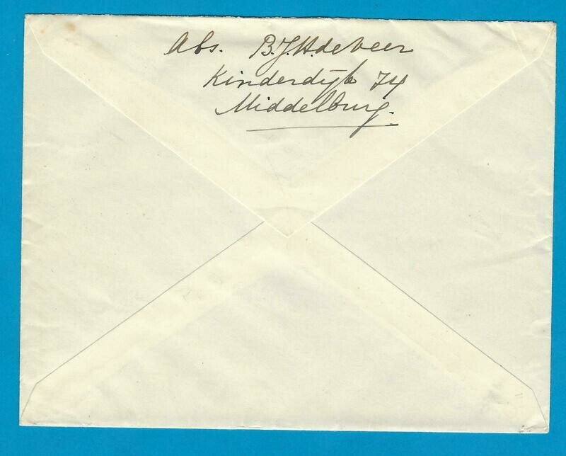 NEDERLAND brief 1942 Middelburg naar civiel geïnterneerde kamp Haren