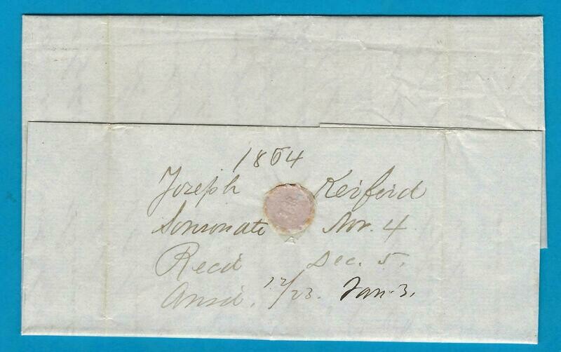 EL SALVADOR entire 1864 Sonsonate to USA