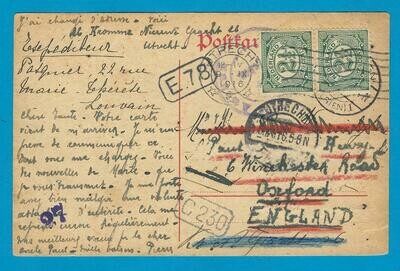 NEDERLAND briefkaart Belgie naar Utrecht en doorgestuurd