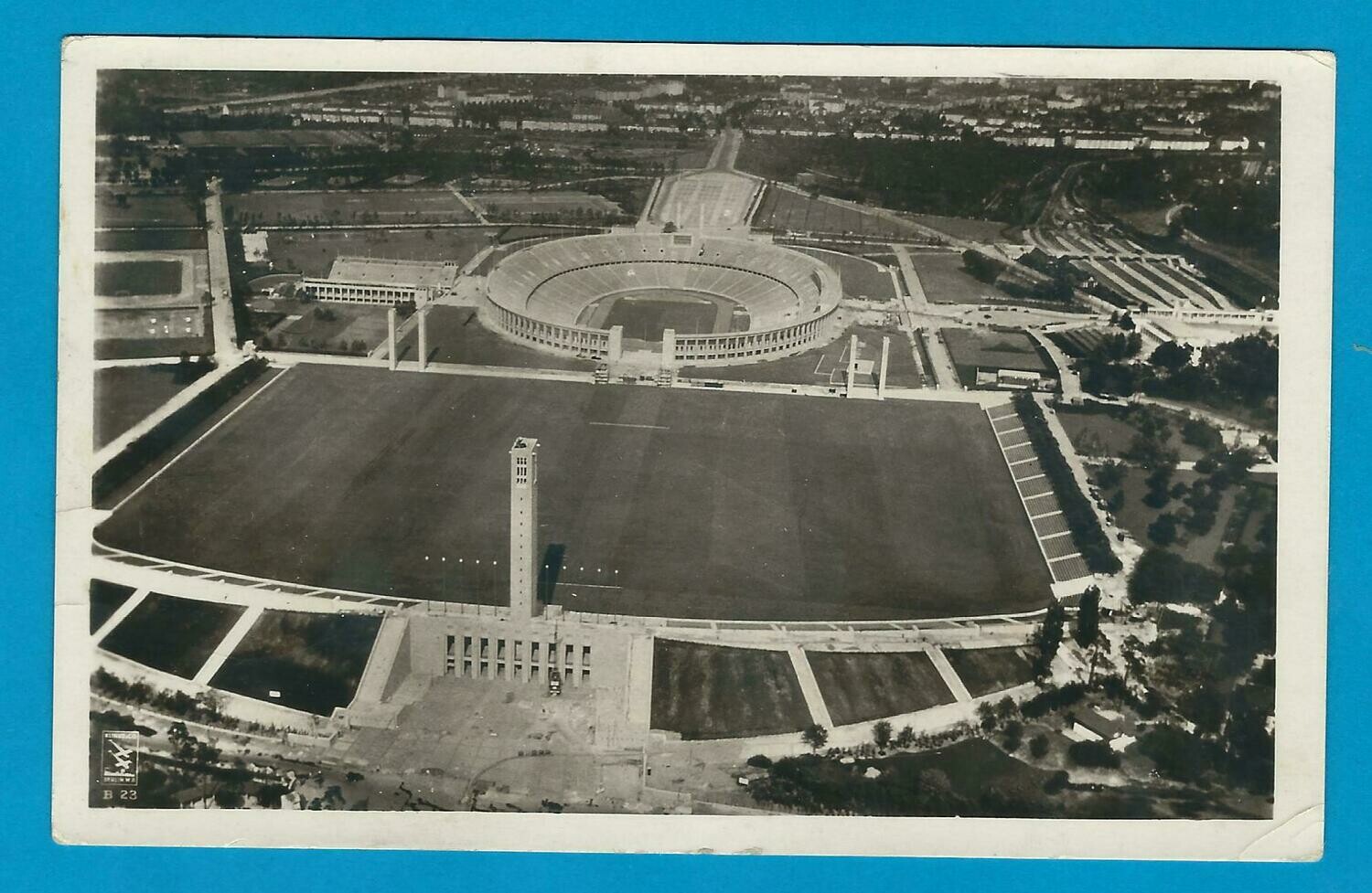 OLYMPIADE 1936 Berlijn prentbriefkaart stadion naar Nederland