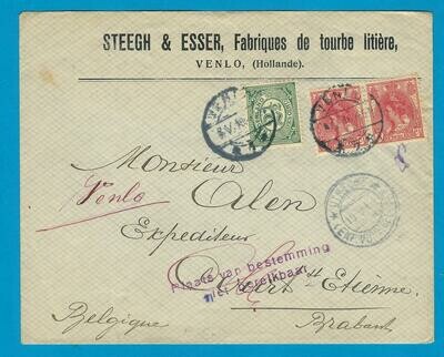 NEDERLAND brief 1916 Venlo naar België verbinding verbroken