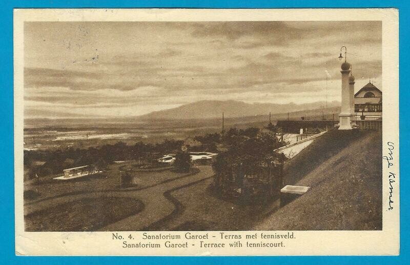 NETHERLANDS EAST INDIES PPC tenniscourt 1922 Ngamplang