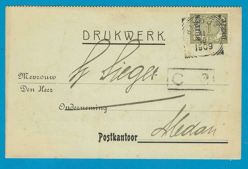 NETHERLANDS EAST INDIES printed matter 1909 Bindjey