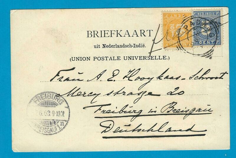 NETHERLANDS EAST INDIES PPC 1903 Padang to Germany