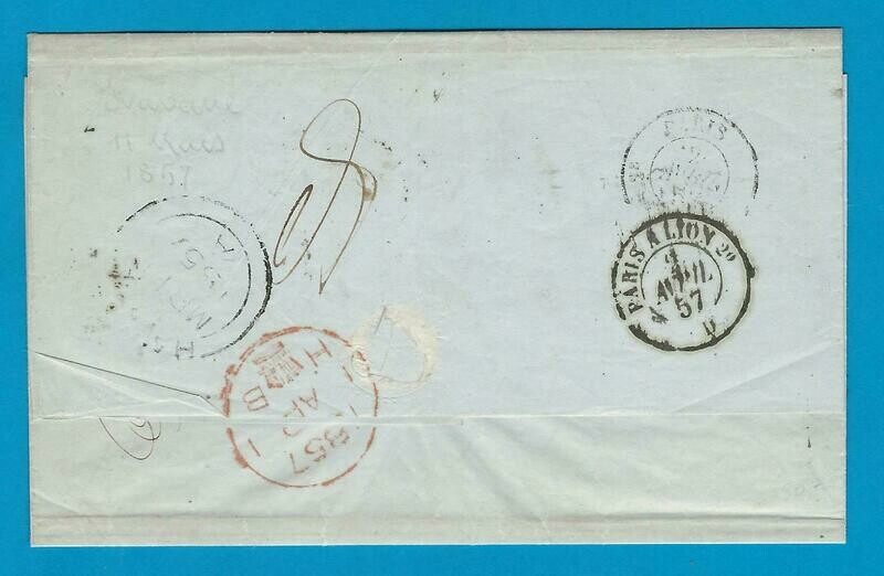 CUBA entire 1857 Habana to France